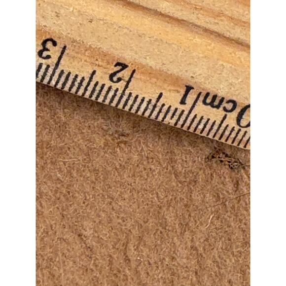 60s 70s Vintage Wool Coat Belted Camel Fur Collar & Cuffs Hooded Jacket Mob Wife - Picture 15 of 16